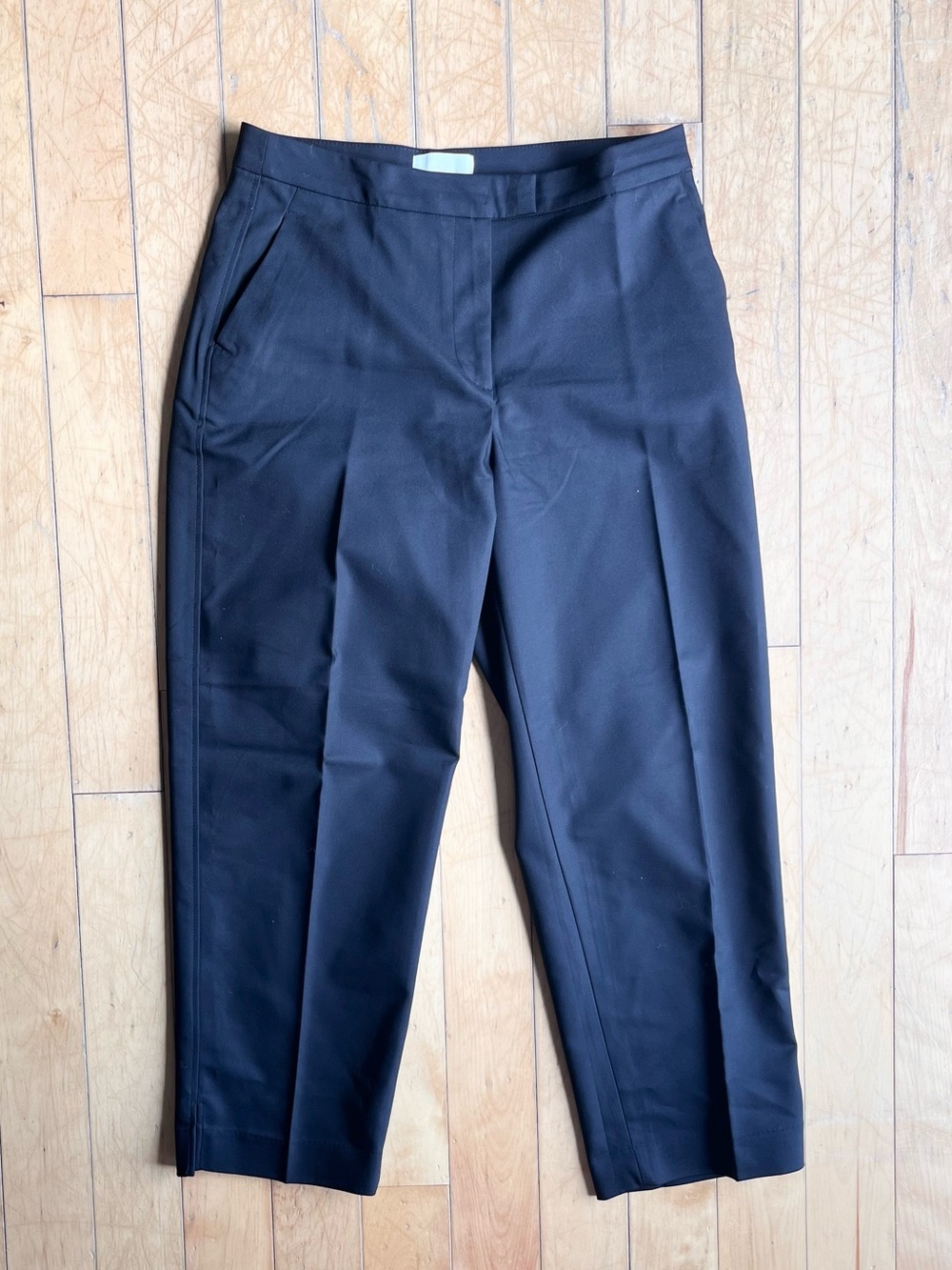 H&M High-Waisted Ankle Minimalist Career Tailored Black Trousers Pants Size 8